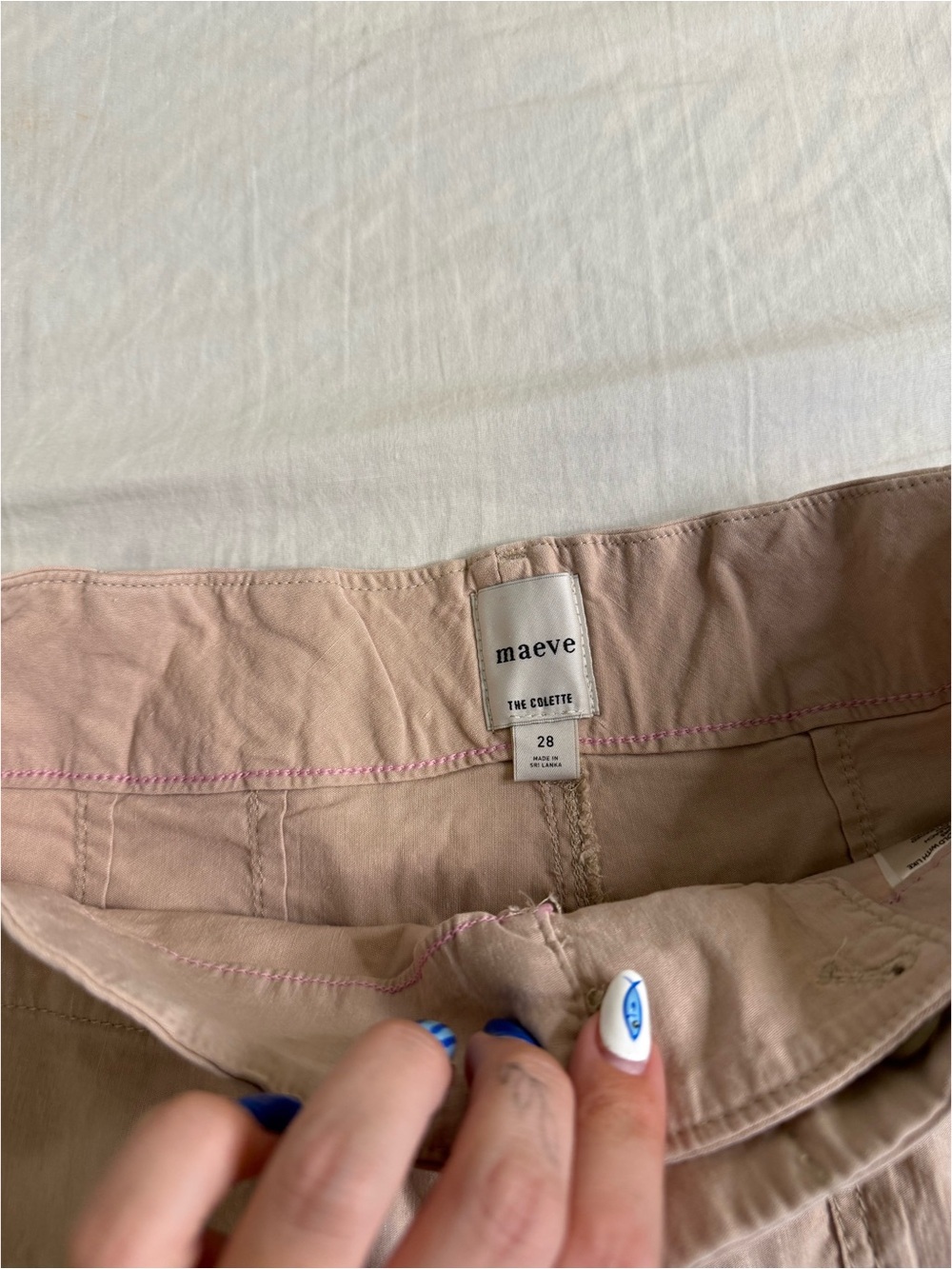 Wide-Leg High-Rise Pants in Light Beige - Picture 4 of 4